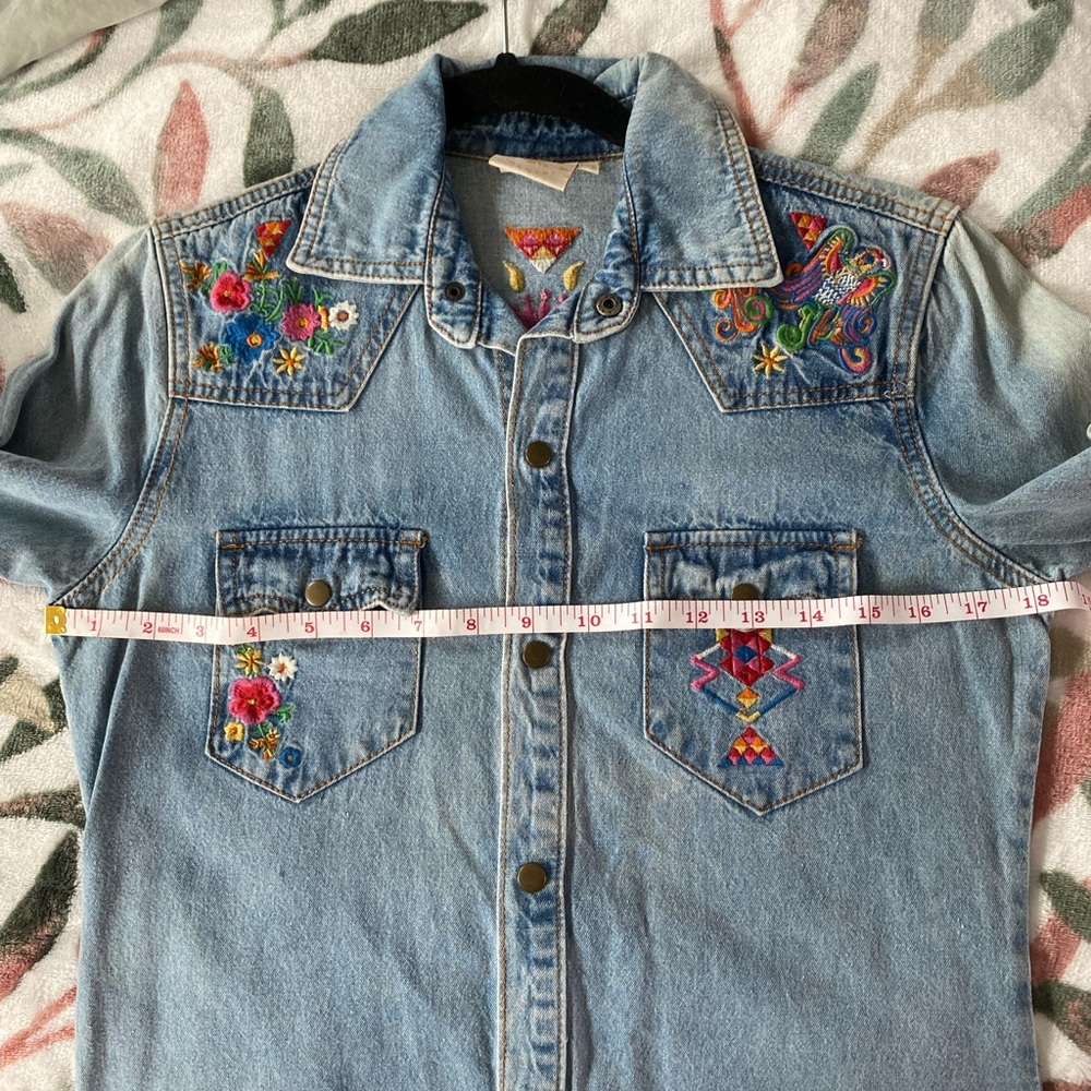 Spell & the Gypsy Love Child Wanderlust Button Front Denim Shirt jacket Small - Picture 7 of 7